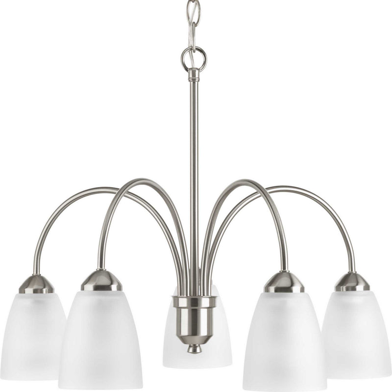 Progress Lighting P4735-09 Five Light Chandelier, Brushed Nickel