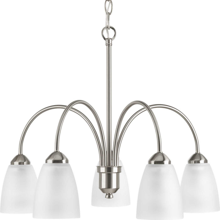 Progress Lighting P4735-09 Five Light Chandelier, Brushed Nickel