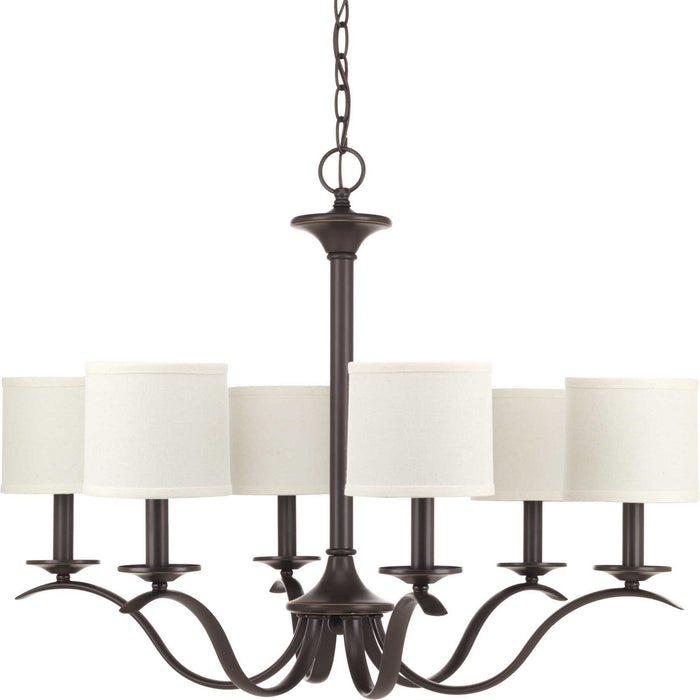 Progress Lighting P4739-20 Six Light Chandelier, Antique Bronze