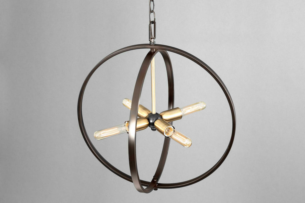Progress Lighting P5190-20 Four Light Pendant, Antique Bronze
