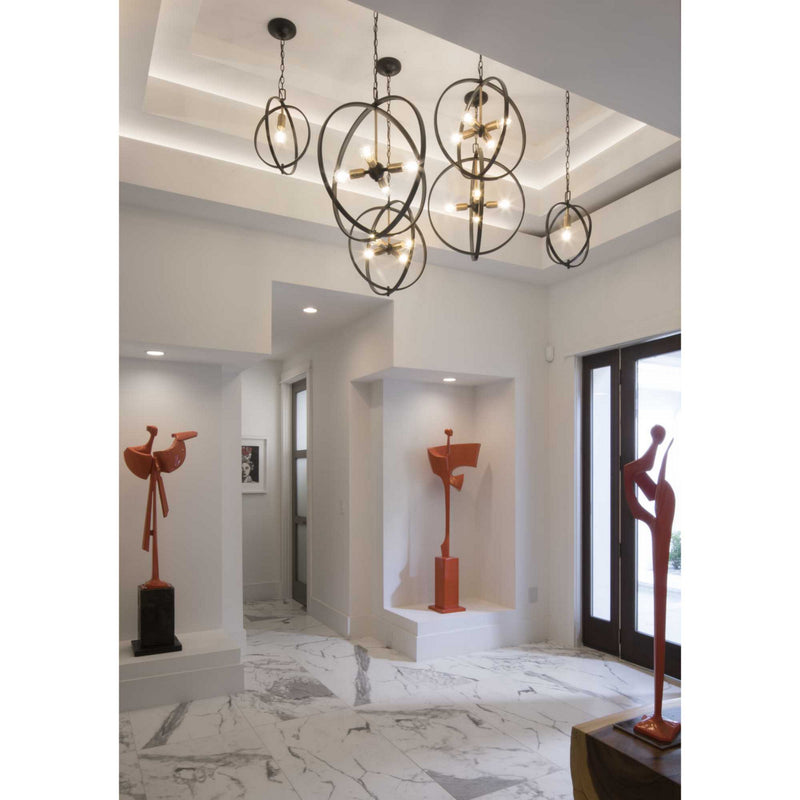 Progress Lighting P5190-20 Four Light Pendant, Antique Bronze