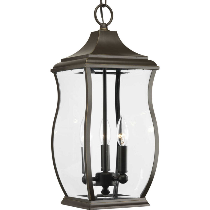 Progress Lighting P5504-108 Three Light Hanging Lantern, Oil Rubbed Bronze
