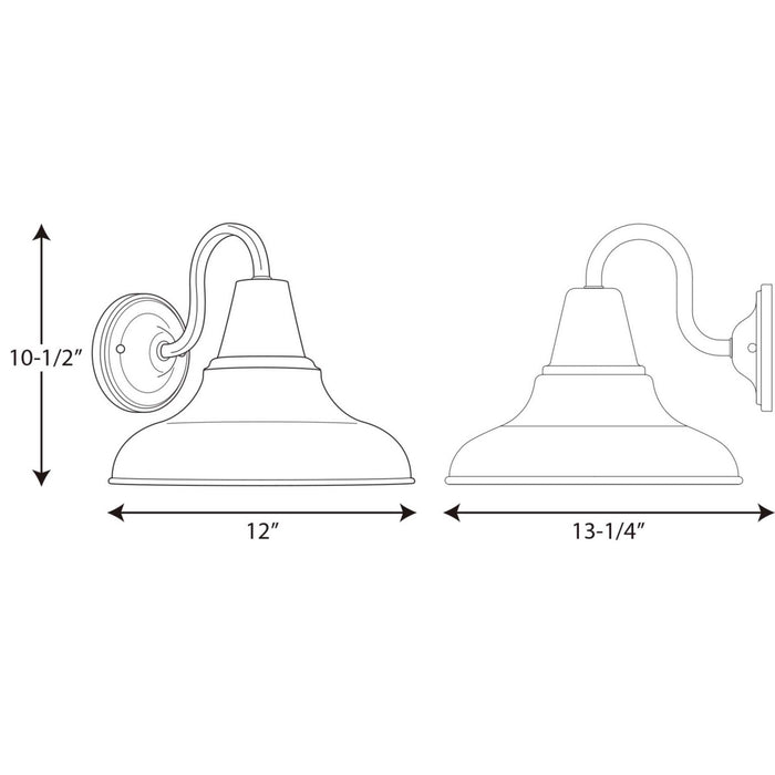 Progress Lighting P5623-82 One Light Wall Lantern, Metallic Gray