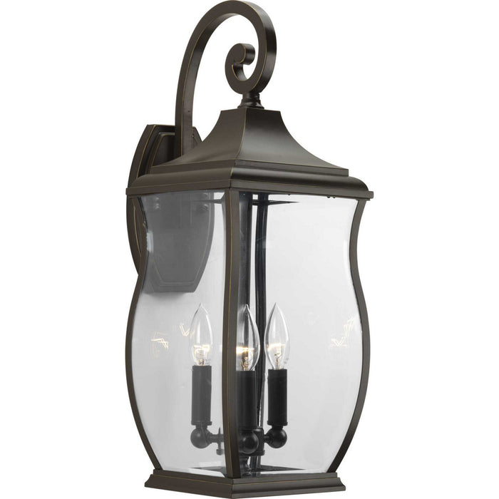 Progress Lighting P5699-108 Three Light Large Wall Lantern, Oil Rubbed Bronze