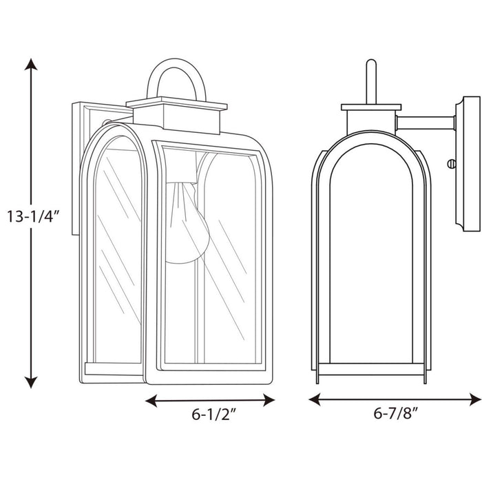 Progress Lighting P6030-108 One Light Wall Lantern, Oil Rubbed Bronze