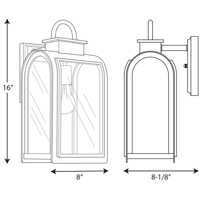 Progress Lighting P6031-108 One Light Wall Lantern, Oil Rubbed Bronze
