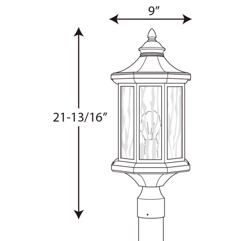 Progress Lighting P6429-20 One Light Post Lantern, Antique Bronze