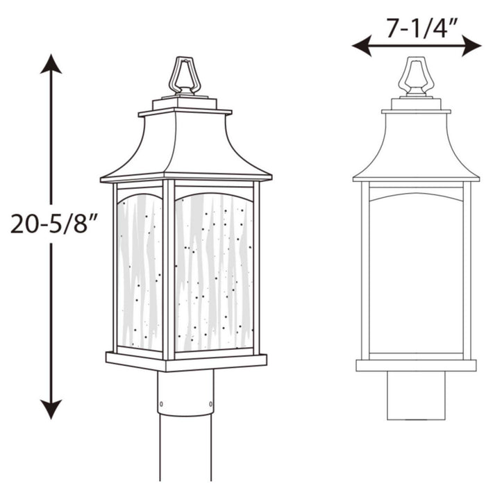 Progress Lighting P6432-108 Two Light Post Lantern, Oil Rubbed Bronze