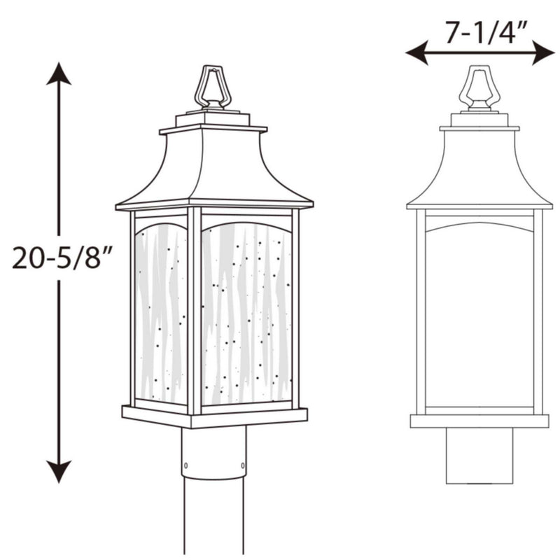 Progress Lighting P6432-31 Two Light Post Lantern, Black