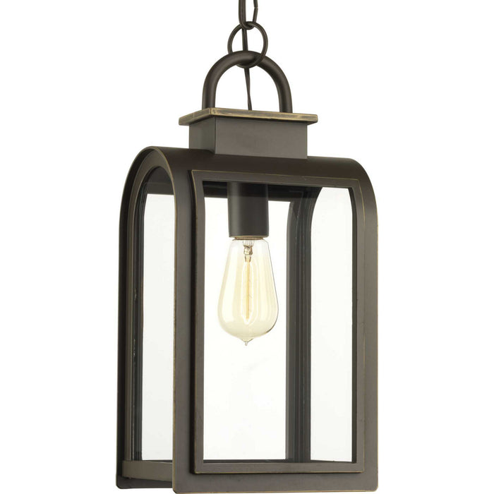 Progress Lighting P6531-108 One Light Hanging Lantern, Oil Rubbed Bronze