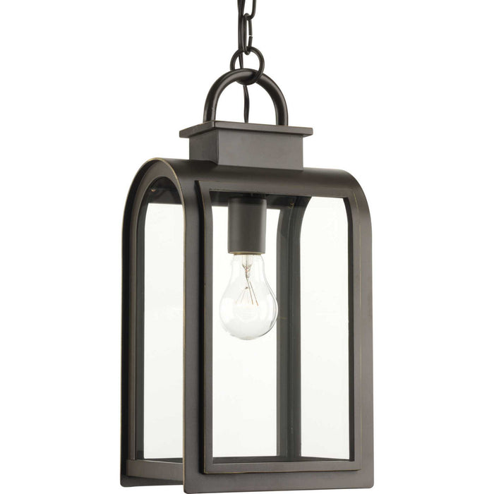 Progress Lighting P6531-108 One Light Hanging Lantern, Oil Rubbed Bronze