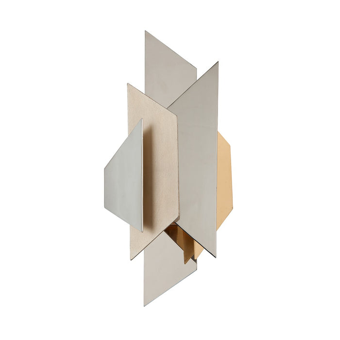 Corbett Lighting 207-11-SS/WSL/GL One Light Wall Sconce, Pol Ss W Silver/Gold Leaf