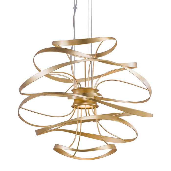 Corbett Lighting 216-42-GL/SS LED Chandelier, Gold Leaf W Polished Stainless