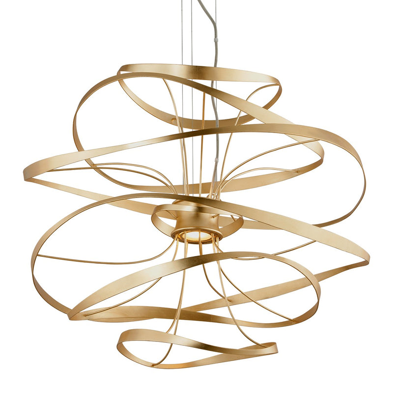 Corbett Lighting 216-43-GL/SS LED Chandelier, Gold Leaf W Polished Stainless