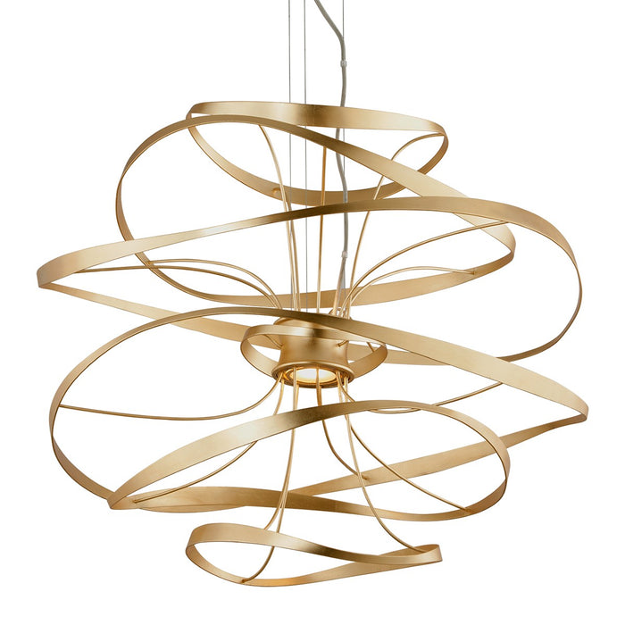 Corbett Lighting 216-43-GL/SS LED Chandelier, Gold Leaf W Polished Stainless