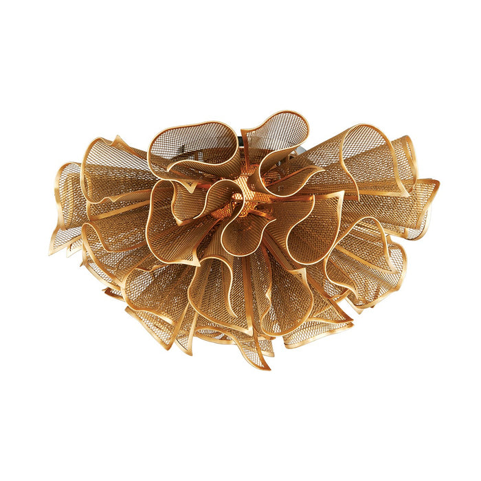 Corbett Lighting 218-31-GL Five Light Semi Flush Mount, Gold Leaf