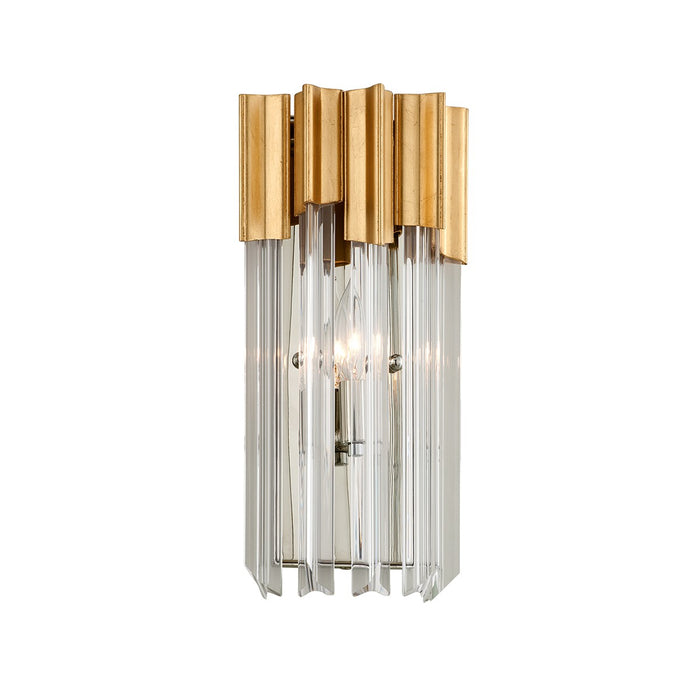 Corbett Lighting 220-11-GL/SS One Light Wall Sconce, Gold Leaf W Polished Stainless