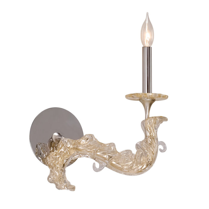Corbett Lighting 221-12 One Light Wall Sconce, Silver Leaf