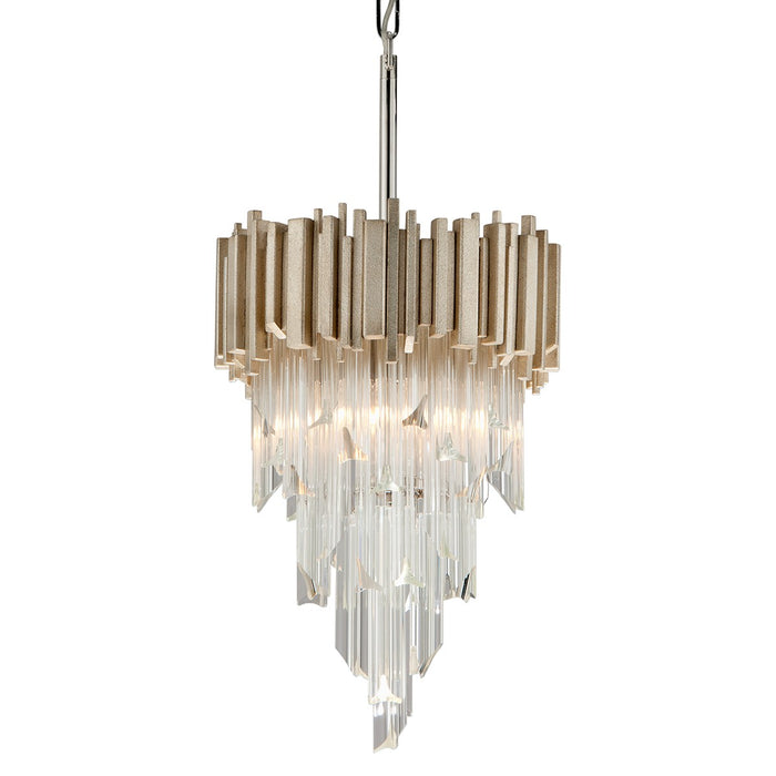 Corbett Lighting 226-43 Three Light Pendant, Modern Silver Leaf