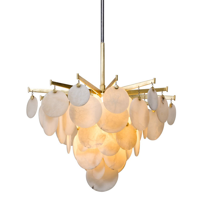 Corbett Lighting 228-42-GL/SS One Light Chandelier, Gold Leaf W Polished Stainless