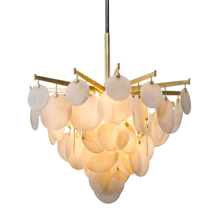 Corbett Lighting 228-43-GL/SS One Light Chandelier, Gold Leaf W Polished Stainless