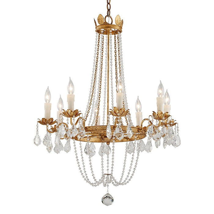 Troy Lighting F5366-VGL Eight Light Chandelier, Distressed Gold Leaf