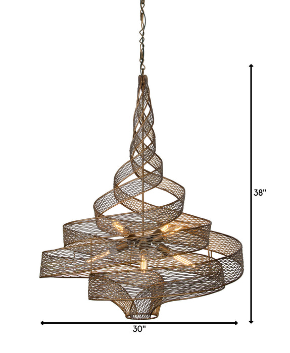 Varaluz 240P06LHO Six Light Pendant, Hammered Ore