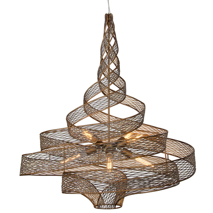 Varaluz 240P06LHO Six Light Pendant, Hammered Ore