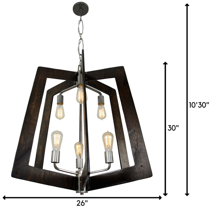 Varaluz 268F06SL Six Light Chandelier, Steel