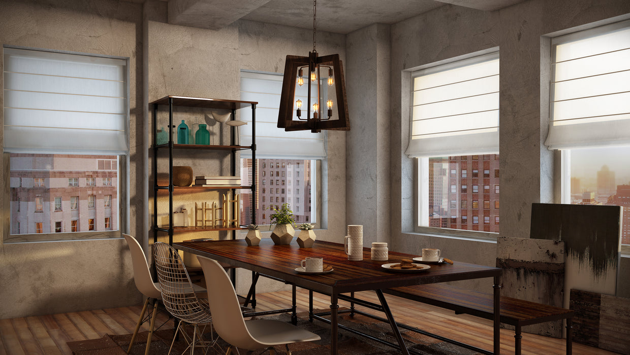 Varaluz 268F06SL Six Light Chandelier, Steel