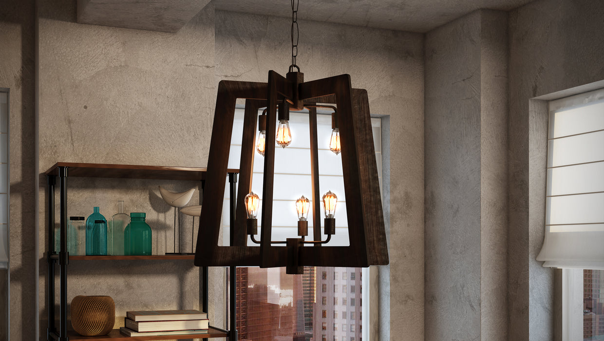 Varaluz 268F06SL Six Light Chandelier, Steel