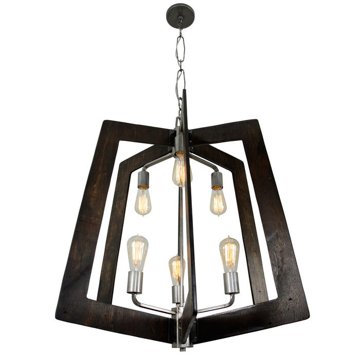 Varaluz 268F06SL Six Light Chandelier, Steel