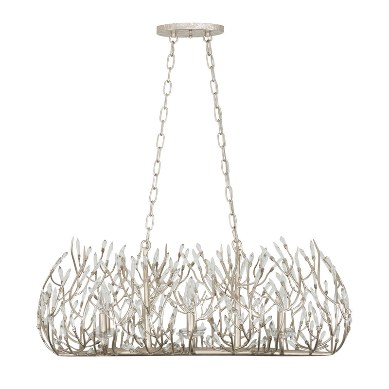 Varaluz 271N06GD Six Light Linear Pendant, Gold Dust