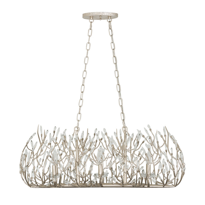 Varaluz 271N06GD Six Light Linear Pendant, Gold Dust