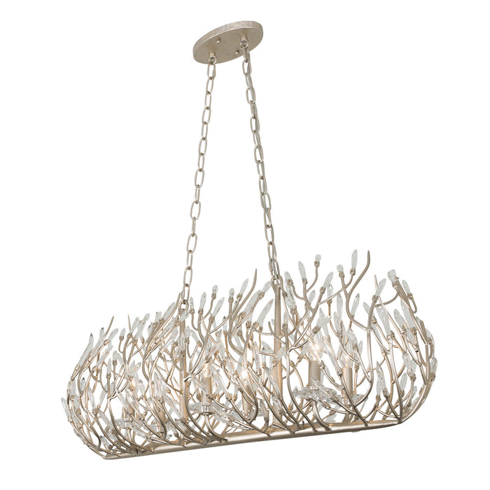 Varaluz 271N06GD Six Light Linear Pendant, Gold Dust