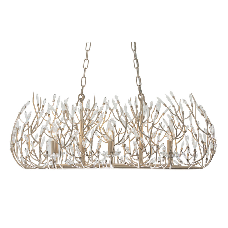 Varaluz 271N06GD Six Light Linear Pendant, Gold Dust