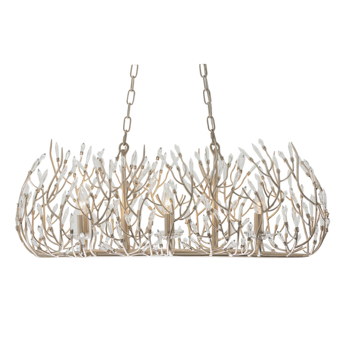 Varaluz 271N06GD Six Light Linear Pendant, Gold Dust