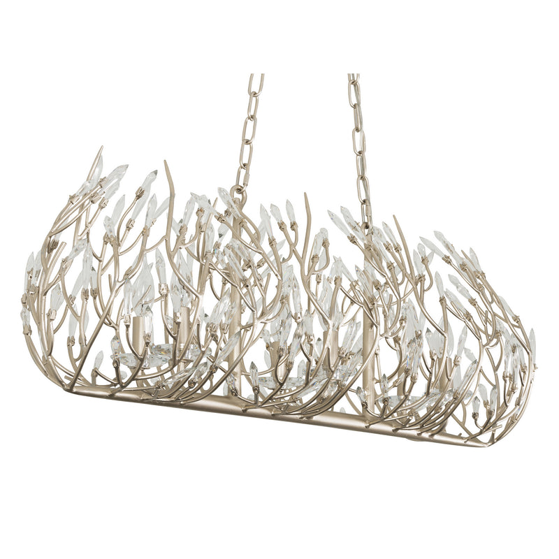 Varaluz 271N06GD Six Light Linear Pendant, Gold Dust