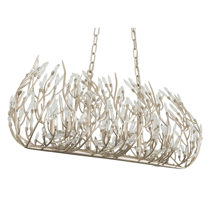 Varaluz 271N06GD Six Light Linear Pendant, Gold Dust