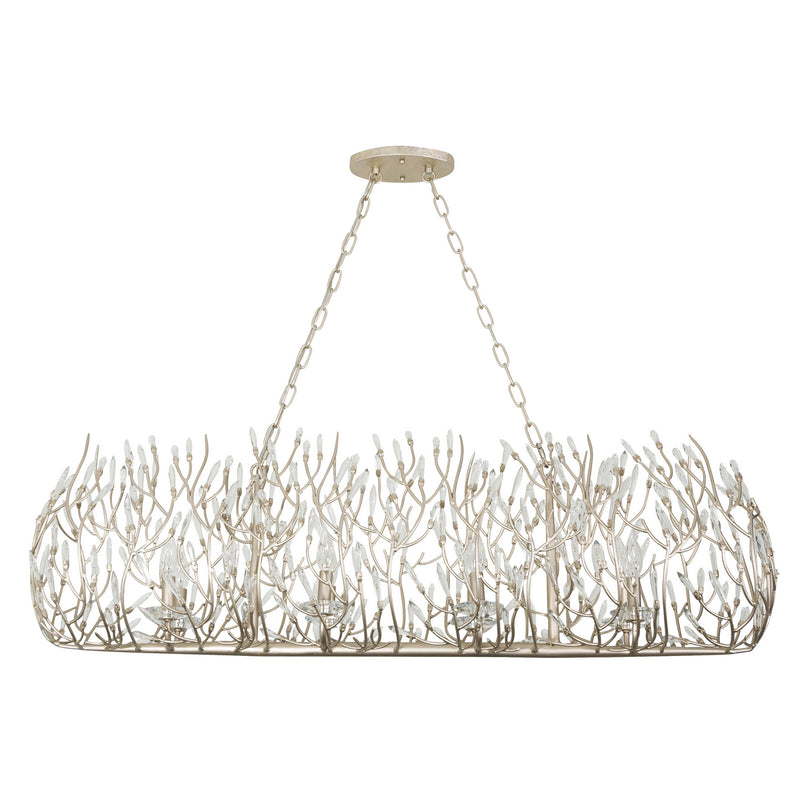 Varaluz 271N08GD Eight Light Linear Pendant, Gold Dust