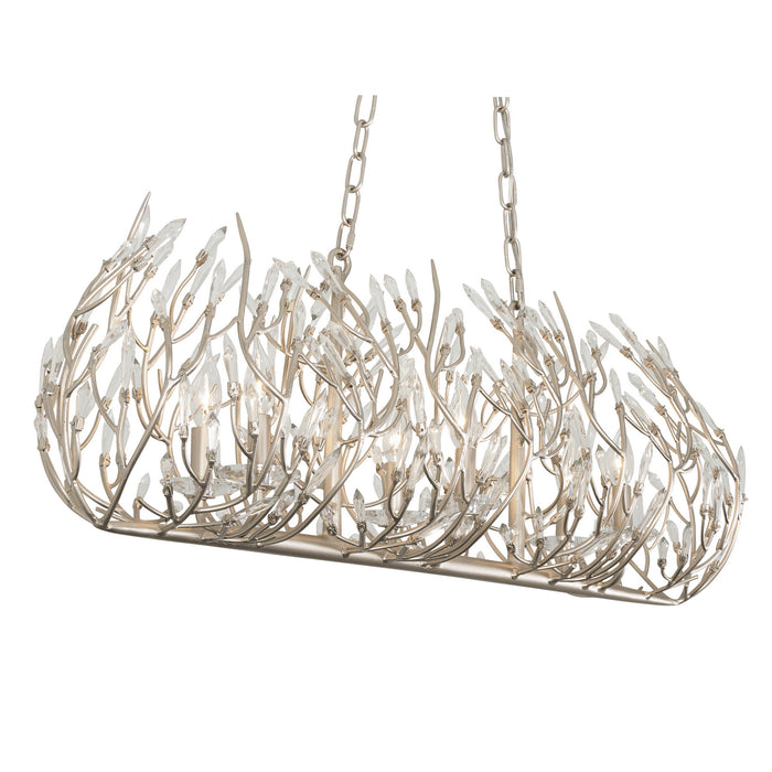 Varaluz 271N08GD Eight Light Linear Pendant, Gold Dust