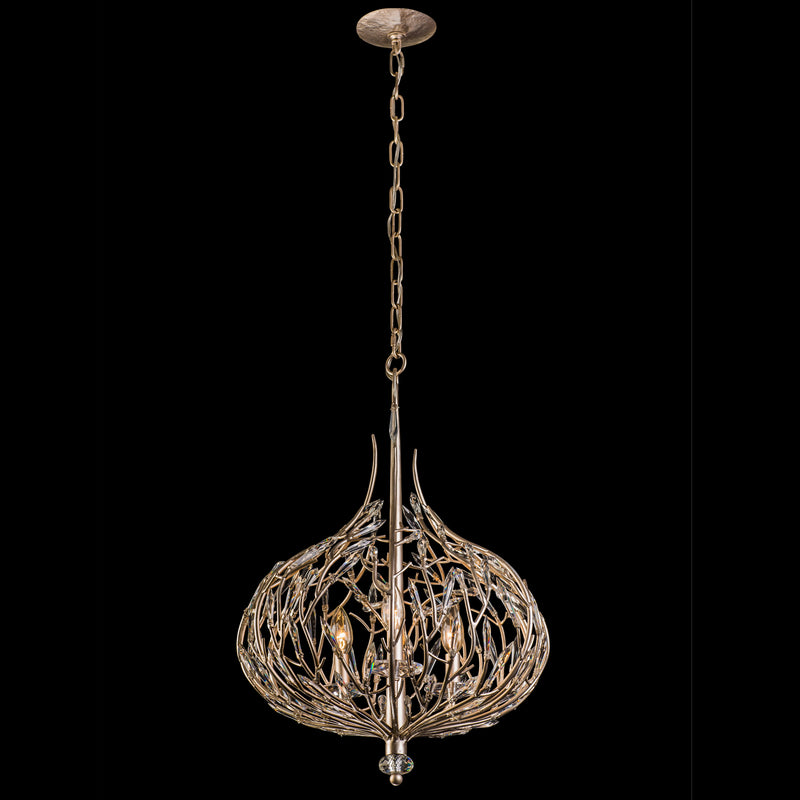Varaluz 271P03GD Three Light Pendant, Gold Dust