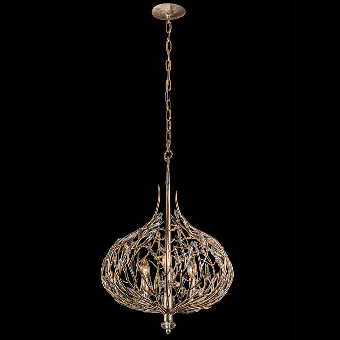 Varaluz 271P03GD Three Light Pendant, Gold Dust