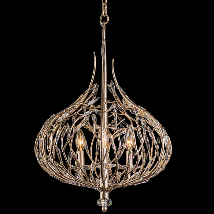 Varaluz 271P03GD Three Light Pendant, Gold Dust