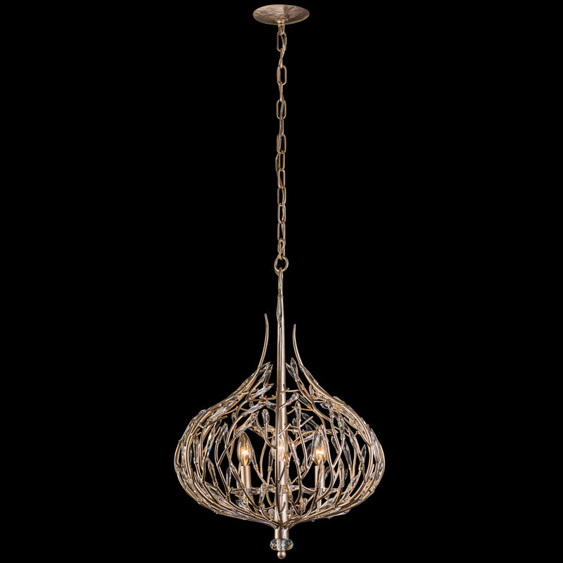 Varaluz 271P03GD Three Light Pendant, Gold Dust