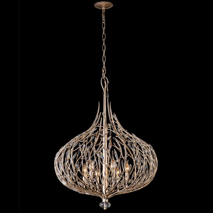 Varaluz 271P06GD Six Light Pendant, Gold Dust