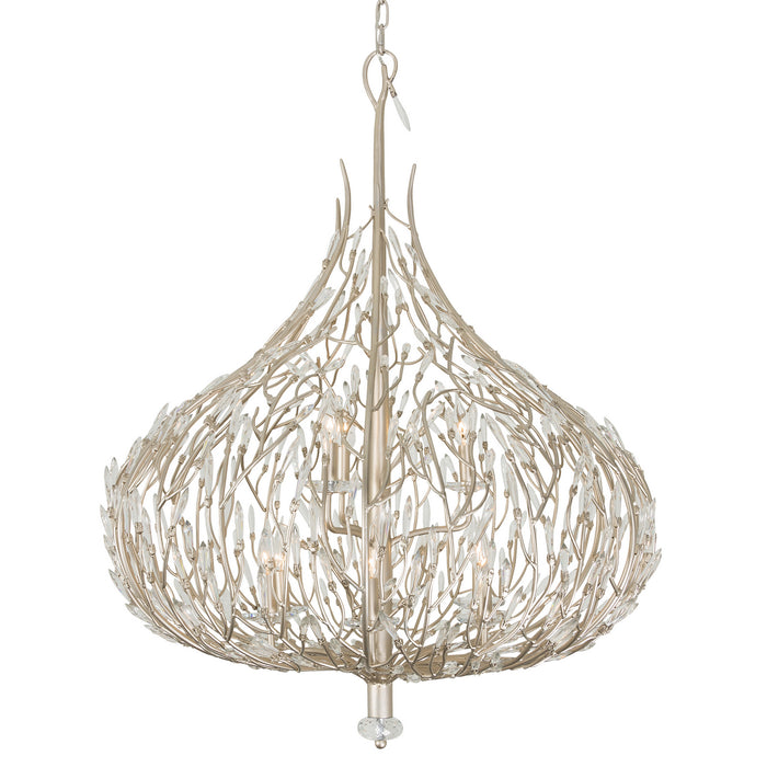 Varaluz 271P09GD Nine Light Pendant, Gold Dust