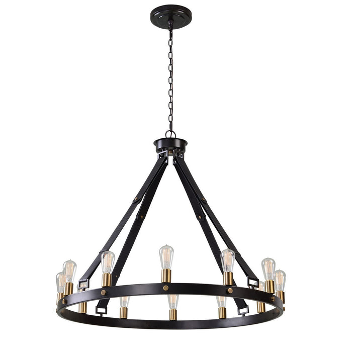 Uttermost 21280 12 Light Chandelier, Dark Antique Bronze /Weathered Bronze