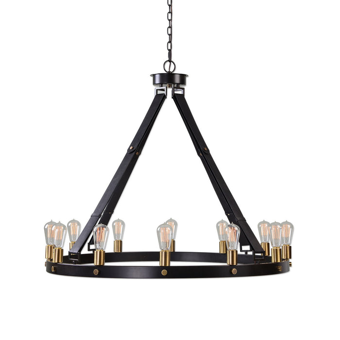 Uttermost 21280 12 Light Chandelier, Dark Antique Bronze /Weathered Bronze
