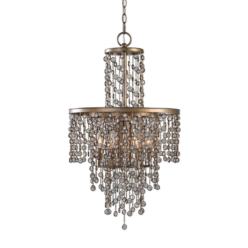 Uttermost 21288 Six Light Chandelier, Silver Swedish Iron